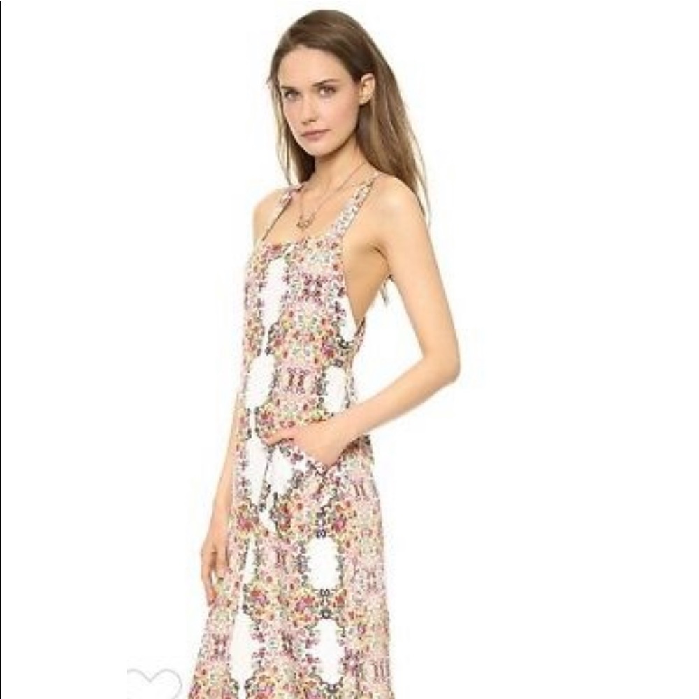 FLYNN SKYE Floral Apron Maxi Dress
